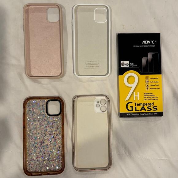I PHONE 10 Variety Lot of 4 Cases and Tempered Glass Screen Protectors 2 in Pack - Picture 2 of 2
